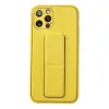 İphone 12 Pro Kılıf Coco Deri Standlı Kapak - Sarı
