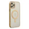 İphone 12 Pro Kılıf Magneticsafe Lazer Silikon - Gold