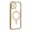 İphone 12 Pro Kılıf Magneticsafe Lazer Silikon - Gold