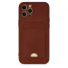 İphone 12 Pro Max Kılıf Kelvin Kartvizitli Silikon - Bordo