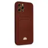 İphone 12 Pro Max Kılıf Kelvin Kartvizitli Silikon - Bordo