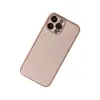 İphone 13 Pro Max Kılıf Coco Deri Silikon Kapak - Pudra