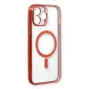 İphone 13 Pro Max Kılıf Magneticsafe Lazer Silikon - Kırmızı