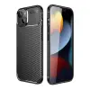 İphone 14 Plus Kılıf Auto Focus Karbon Kapak - Siyah