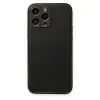 İphone 14 Pro Kılıf Coco Deri Silikon Kapak - Siyah
