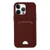 İphone 14 Pro Kılıf Kelvin Kartvizitli Silikon - Bordo