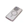 İphone 15 Pro Kılıf Joke Simli Magneticsafe Kılıf - Pembe