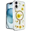 İphone 16 Kılıf Daisy Simli Magsafe Kapak - Gold