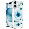İphone 16 Kılıf Daisy Simli Magsafe Kapak - Mavi