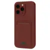 İphone 16 Plus Kılıf Kelvin Kartvizitli Silikon - Bordo