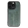 İphone 16 Pro Kılıf Flip Cover - Koyu Yeşil