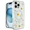 İphone 16 Pro Max Kılıf Daisy Simli Magsafe Kapak - Gümüş