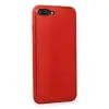 İphone 7 Plus Kılıf Coco Deri Silikon Kapak - Kırmızı