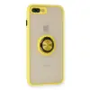 İphone 7 Plus Kılıf Montreal Yüzüklü Silikon Kapak - Sarı