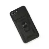 İphone 7 Plus Kılıf Pars Lens Yüzüklü Silikon - Siyah