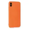 İphone X Kılıf Nano İçi Kadife Silikon - Turuncu