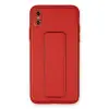 İphone Xs Max Kılıf Coco Deri Standlı Kapak - Kırmızı