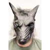 Kafaya Tam Geçmeli Lateks Mavi Gözlü Dişli Ağzı Açık Kurt Maskesi
