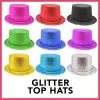 Karışık Renk Simli Silindir Parti Şapkaları (12 Adet)
