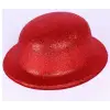 Kırmızı Renk Yuvarlak Simli Plastik Parti Şapkası