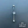 Rodyum Zirkon Taşlı Çelik Köprü - Pr000169
