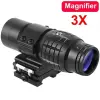 Magnifier 3x Yakınlaştırmalı Dürbün  22mm Ray Uyumlu, Katlanır Yaylı Ayaklı