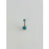 Mavi Opal Taş Detaylı Göbek Piercing - Pg0108