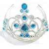 Mavi Taşlı Elsa Çocuk Tacı Prenses Tacı Kraliçe Tacı 16x14 Cm