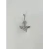 Melek Kanatlı Kalp Detaylı Göbek Piercing - Pg0125