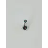 Mistik Topaz Taşlı Kalp Detaylı Göbek Piercing - Pg0015