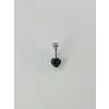 Mistik Topaz Taşlı Kalp Detaylı Göbek Piercing - Pg0020