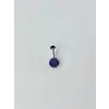 Rodyum Zirkon Taşlı Çelik Göbek - Pg0068