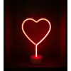 Neon Işıklı Kalp Masa Gece Lambası Pil+usb