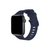 Apple Watch 38mm Kr408 Çizgili Silikon Kordon - Lacivert