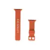 Apple Watch 38mm Kr408 Çizgili Silikon Kordon - Turuncu