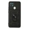 Oppo A15 Kılıf Pars Lens Yüzüklü Silikon - Siyah