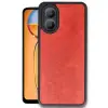 Oppo A38 Kılıf Aras Deri Kapak - Kırmızı