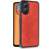Oppo A38 Kılıf Aras Deri Kapak - Kırmızı