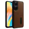 Oppo A38 Sara Kartvizitli Deri Kılıf - Taba
