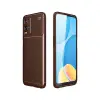 Oppo A54 4g Kılıf Auto Focus Karbon Kapak - Kahverengi