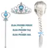 Örgülü Karlar Ülkesi Frozen Elsa Peruğu Tacı Ve Sopası Çocuk Boy