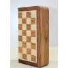 Özel Vernikli Mıknatıs Taşlı Ahşap Katlanabilir Kutulu Satranç Oyunu 17.5 Cm G221