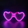 Pembe Led Işıklı Kalp Gözlük – 3 Modlu Parti  Glow Gözlüğü