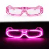 Pembe Led Işıklı Parti Gözlüğü 3 Modlu – Glow  Gece Eğlence Gözlüğü