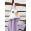 Penguen Nakışlı Unisex Şapka Ve Keseli Bebek Banyo Havlusu