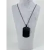 Plaka Tasarım Büyük Boy  Çelik Erkek Kolye - Ekl0122