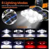 Ps-888 Güçlü Usb Şarj Edilebilir Profesyonel 8 Modlu 6000 Lümen 8 Led Su Geçirmez Kafa Lambası