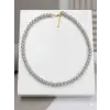 Beyaz Cam İnci  Kolyeler 40+5 Cm  - Kl0301