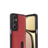 Realme C65 Sara Kartvizitli Deri Kılıf - Kırmızı