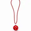 Retro Disko Topu Şekilli 8039ler 9039lar Kırmızı Renk Plastik Kolye
